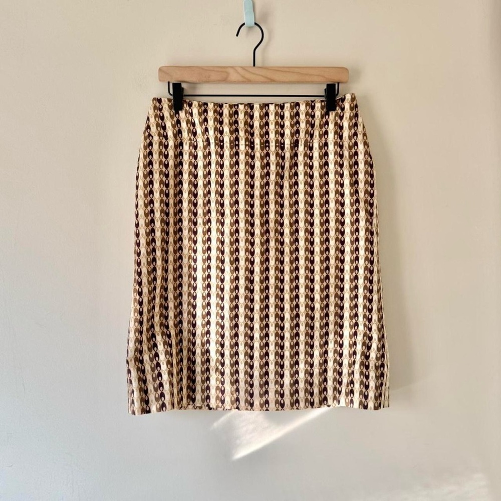 Banana‎ Republic Brown and Cream Pencil Mini Skirt